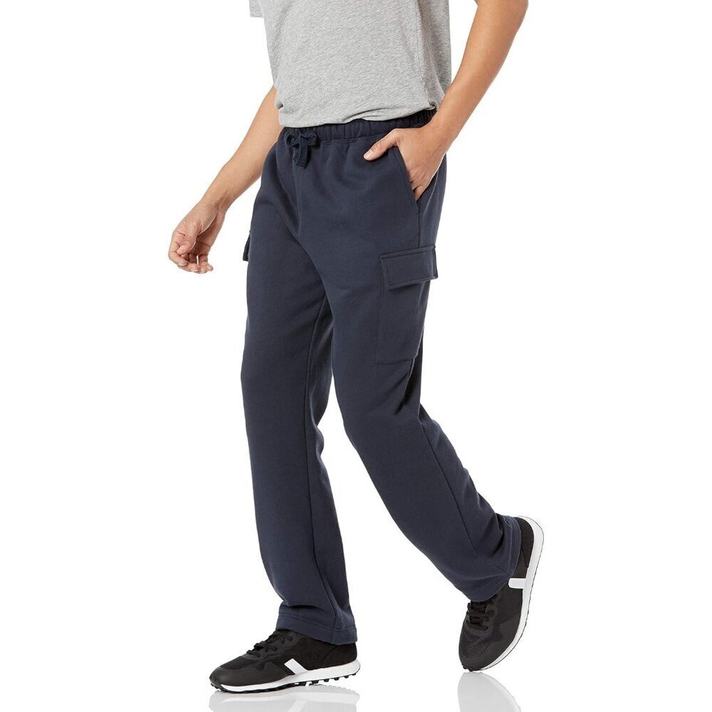 mens Cargo Fleece Sweatpant with Open Hem
